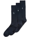 Polo Ralph Lauren Big & Tall Combed Cotton Crew Socks 3-pack In Navy