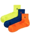 Polo Ralph Lauren Ralph Lauren Men's Socks, Athletic Quarter 3 Pack In Navy Assor