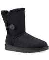Ugg Bailey Button I Low Heels Ankle Boots In Black Suede In Black