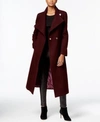 KENNETH COLE ASYMMETRICAL BELTED MAXI WOOL COAT