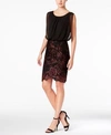 CALVIN KLEIN CHIFFON EMBROIDERED BLOUSON DRESS