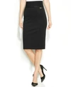 Calvin Klein Petite Tweed Pencil Skirt In Black