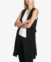 Dkny Women's Sheer Split Hem Vest In Black