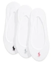 Polo Ralph Lauren Women's 3 Pack Ultra-low No- Show Sock Liners In White
