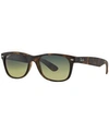 Ray Ban Ray-ban Unisex Matte Polarized New Wayfarer Sunglasses In Tortoise Matte/green Polar