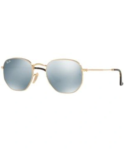 Ray Ban Ray-ban Womens Gold Rb3547 Metal Oval-frame Sunglasses In Gold/grey Mirror
