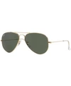 Ray Ban Monochromatic Metal Aviator Sunglasses, Yellow Pattern In Gold/grey