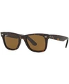 Ray Ban New Wayfarer 50mm Small Polarized Rectangular Sunglasses In Tortoise/brown Polar
