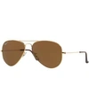 Ray Ban Aviator Classic Sunglasses Gold Frame Brown Lenses 62-14 In Gold/brown Polar