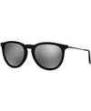 Ray Ban Rb4171 Erika Nylon Acetate Round-frame Sunglasses In Black Velvet/silver Mirror