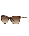 Burberry Icon Stripe Cat-eye Sunglasses In Tortoise/brown Gradient