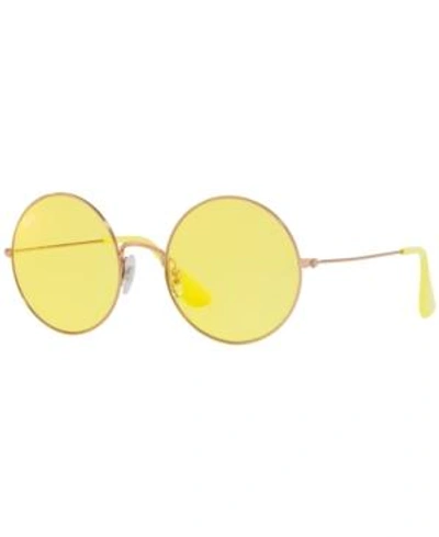 Ray Ban Ray-ban Jo-ja Round Sunglasses, 55mm In Yellow/bronze