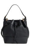 LOEWE MIDNIGHT LEATHER BUCKET BAG - BLACK,327.12KR99