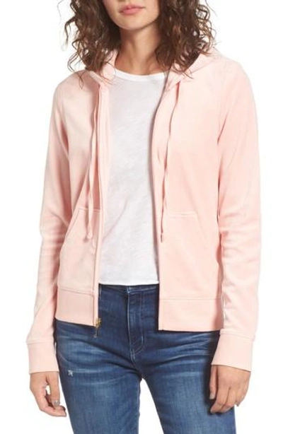 Juicy Couture Dressing Gownrtson Crystal Velour Hoodie In Sugared Icing