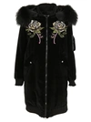 AS65 AS65 EMBROIDERED VELVET PARKA,8472630