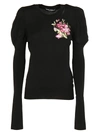 DOLCE & GABBANA FLORAL EMBROIDERED SWEATER,8473402