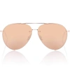 LINDA FARROW GOLD-PLATED AVIATOR SUNGLASSES,P00271640-1