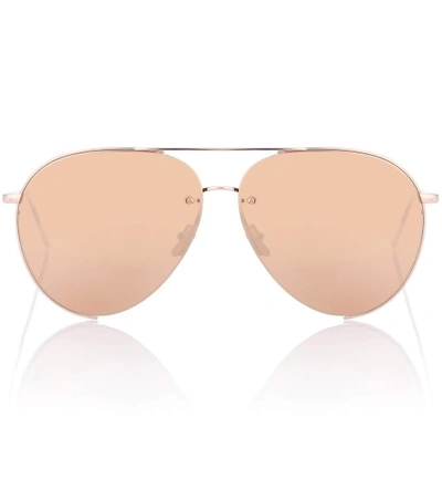 Linda Farrow Rose-gold Plated Aviator Sunglasses