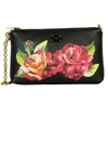 DOLCE & GABBANA BLACK ROSE PRINT MICRO BAG,BI0933 AI548 HNE10