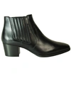 TOD'S BLACK LEATHER MID-HEEL ANKLE BOOTS,8473626
