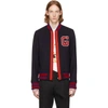 GUCCI Navy Wool Bomber Jacket,493709 Z509H