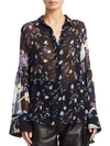 3.1 PHILLIP LIM / フィリップ リム Floral Bell-Sleeve Silk Top