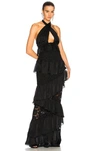 HOUGHTON HOUGHTON FOR FWRD ALINA GOWN IN BLACK,HGTF-WD18