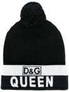 DOLCE & GABBANA QUEEN BOBBLE HAT,FRH09KF89E912399054