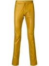 QASIMI QASIMI SLIM FIT LEATHER TROUSERS - YELLOW,TRS07GILLEATHER12403966