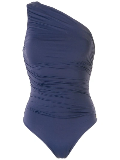 Brigitte One Shoulder Swimsuit In Blue