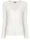 N•peal Superfine V-neck Cardigan In White