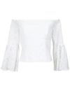 Martha Medeiros Lita Off The Shoulder Lace Top In White