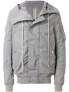 RICK OWENS DRKSHDW RICK OWENS DRKSHDW HOODED JACKET - GREY,DU17F2764MU12400940