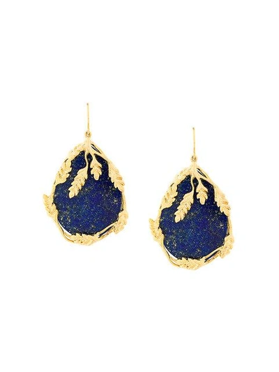 Aurelie Bidermann Francoise Lapis Earrings In Gold