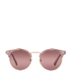 Valentino Phantos Round Embellished Sunglasses, 49mm In Shiny Rose Gold/pink Purple Gradient