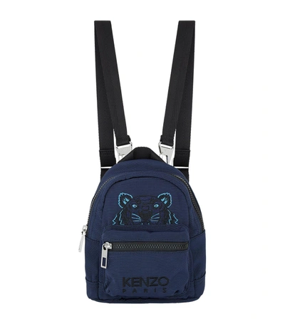 Kenzo Mini Icon Tiger Backpack In Blue