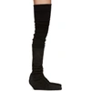 RICK OWENS RICK OWENS BLACK SOCK STRETCH OVER-THE-KNEE BOOTS