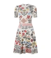 ALEXANDER MCQUEEN SAMPLERS EMBROIDERED SKATER DRESS,P000000000005733214