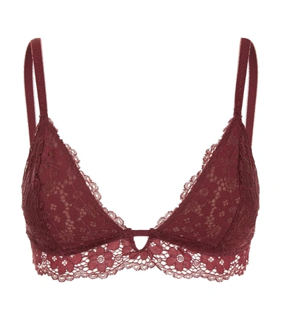 Eberjey Lila Floral-lace Bralette In Vineyard Wine