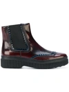 TOD'S embroidered fitted boots,XXW39A0W340I4812410805