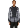 DOLCE & GABBANA DOLCE AND GABBANA GREY AND WHITE CHECK WESTERN SHIRT