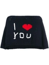 Raf Simons I Love You Oversized Wool Knit Sweater