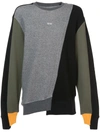 Mostly Heard Rarely Seen Mixed-media Asymmetric Crewneck Sweatshirt In Grey