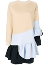 Ioana Ciolacu Colour-block Frill Dress In Neutrals