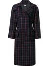 ALBERTO BIANI PLAID CONCEALED BUTTON COAT,OO840WO206712414975
