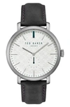 TED BAKER TRENT LEATHER STRAP WATCH, 44MM,TE15193007