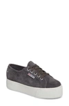 Superga 2790 Suede Platform Sneakers In Grey Suede