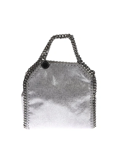 Stella Mccartney Faux Leather Tiny Falabella Tote Bag In Metallic