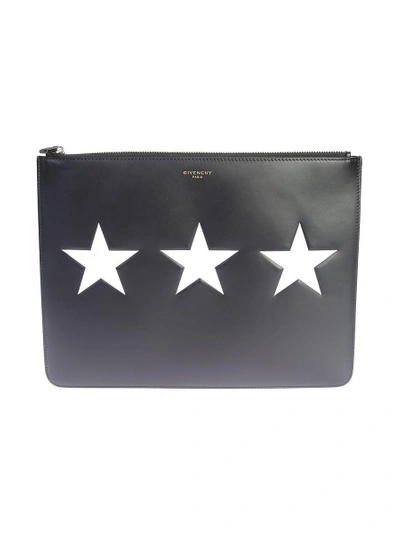 Givenchy Large Star Print Pouch In Black