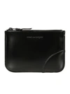 COMME DES GARÇONS LOGO STAMP ZIP AROUND WALLET,SA8100VB BLACK